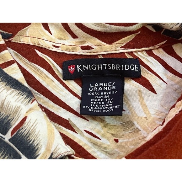 KNIGHTSBRIDGE Men's Short Sleeve Button Down Floral Hawaiian Shirt Large - Picture 5 of 6